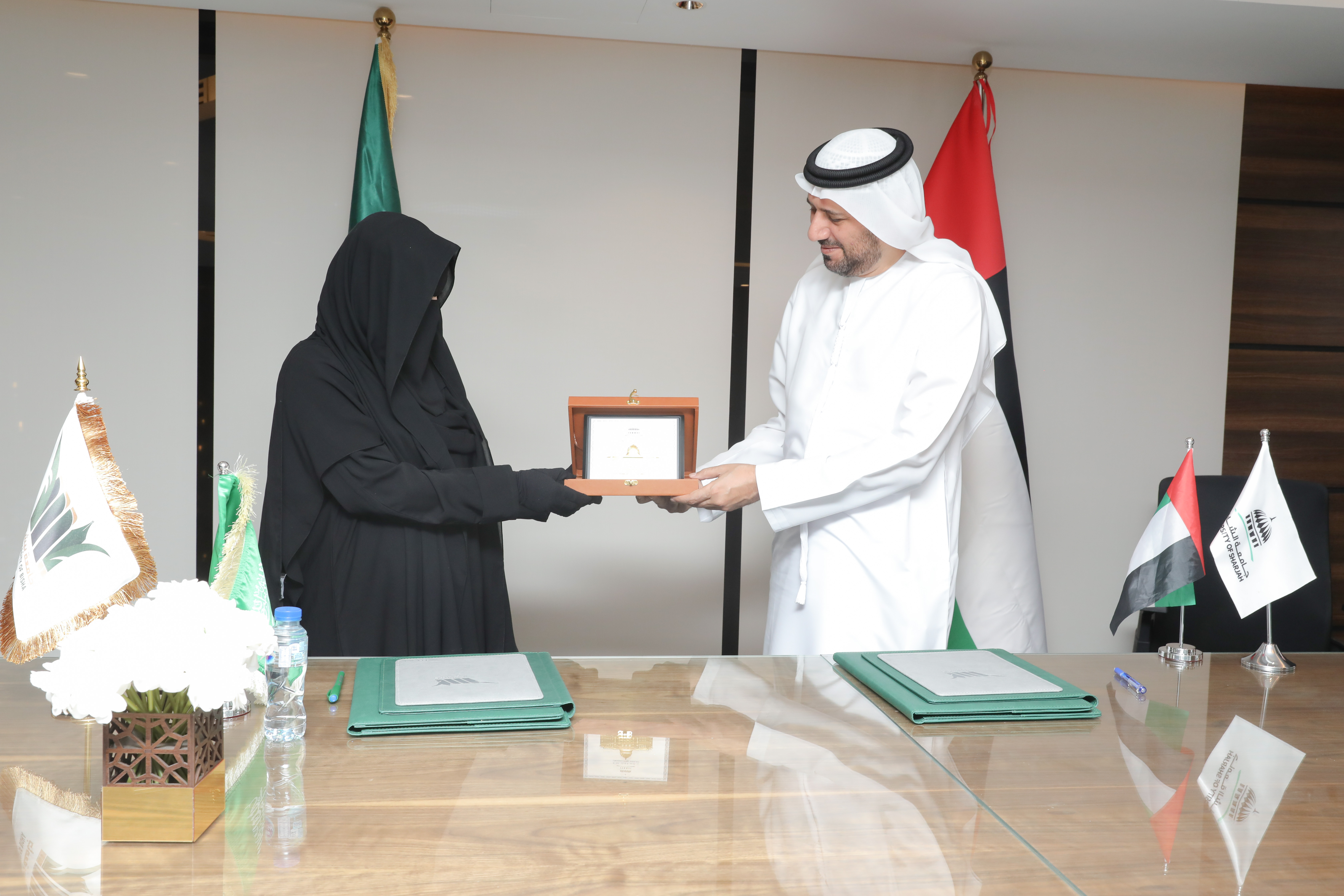 Signing a memorandum of understanding between the University of Bisha and the University of Sharjah
